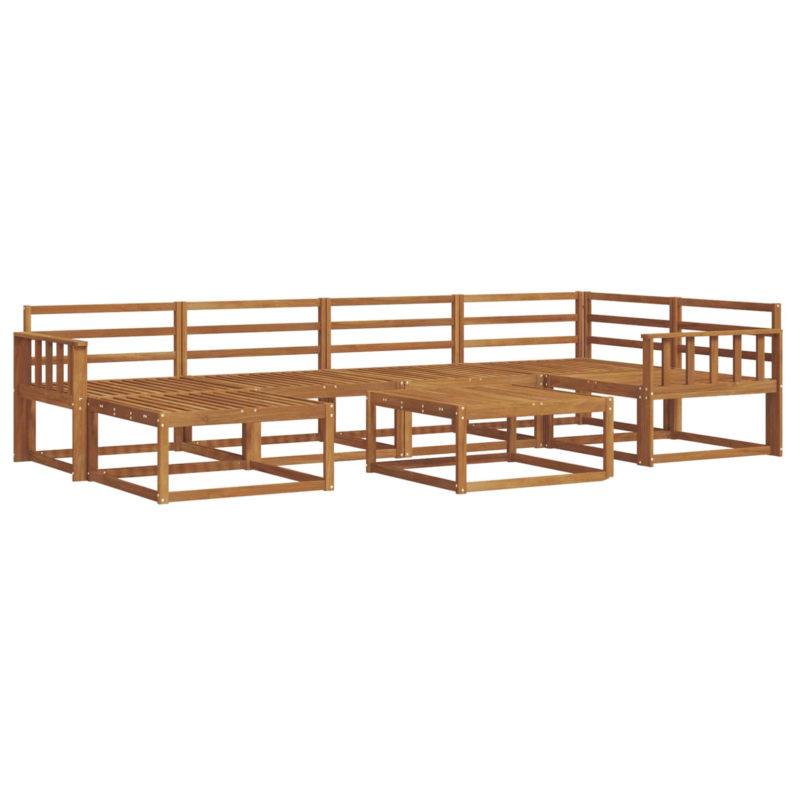 Buiten bankenset 7 pcs Naturel Massief Acaciahout image 2