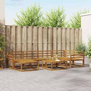 Zunanja garnitura za sedenje 7 pcs Naravna Masiven les akacije