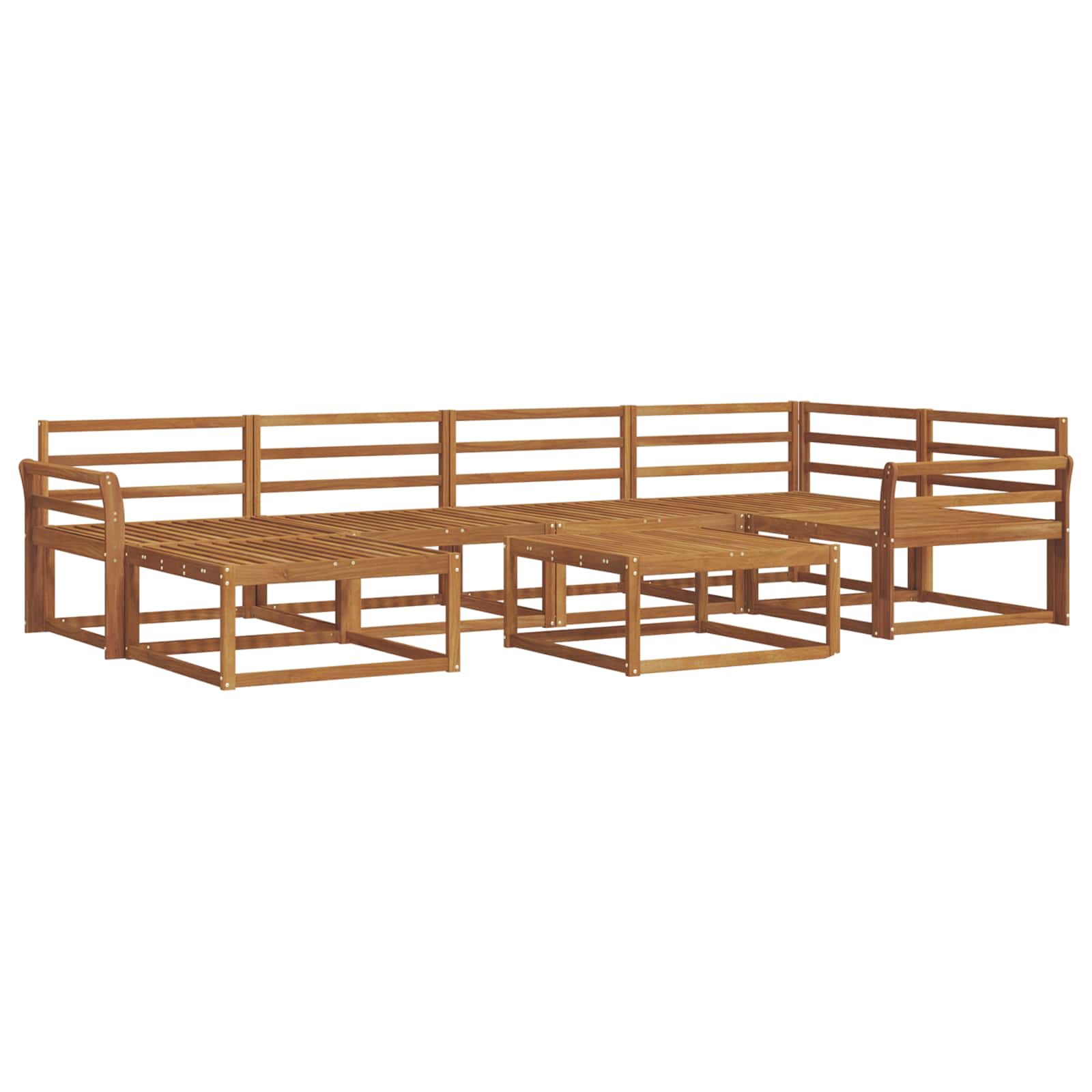 Buiten bankenset 7 pcs Naturel Massief Acaciahout image 2