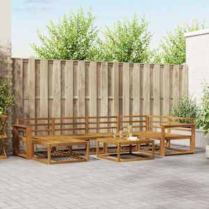 Zunanja garnitura za sedenje 7 pcs Naravna Masiven les akacije