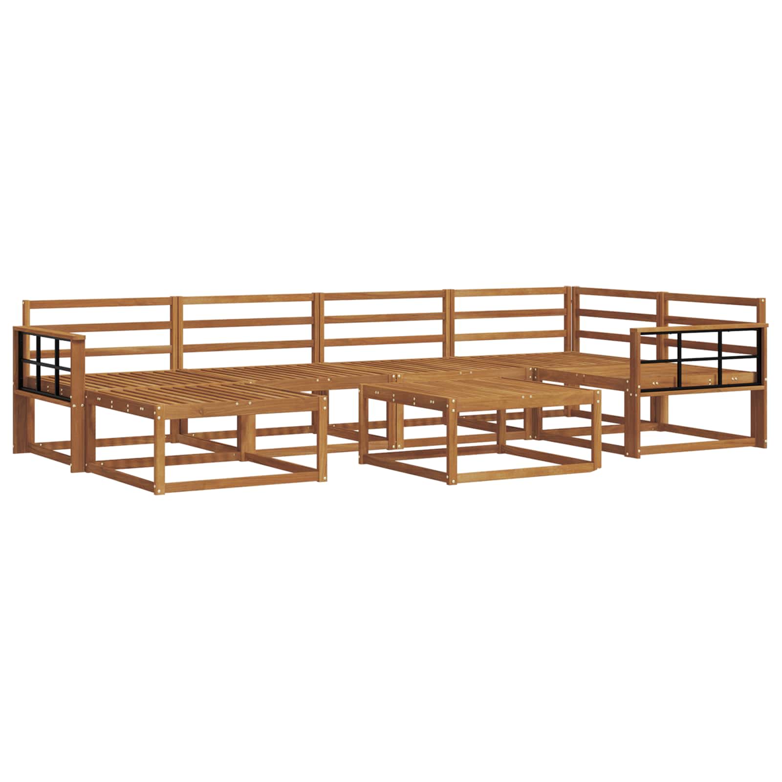 Buiten bankenset 7 pcs Naturel Massief Acaciahout image 2