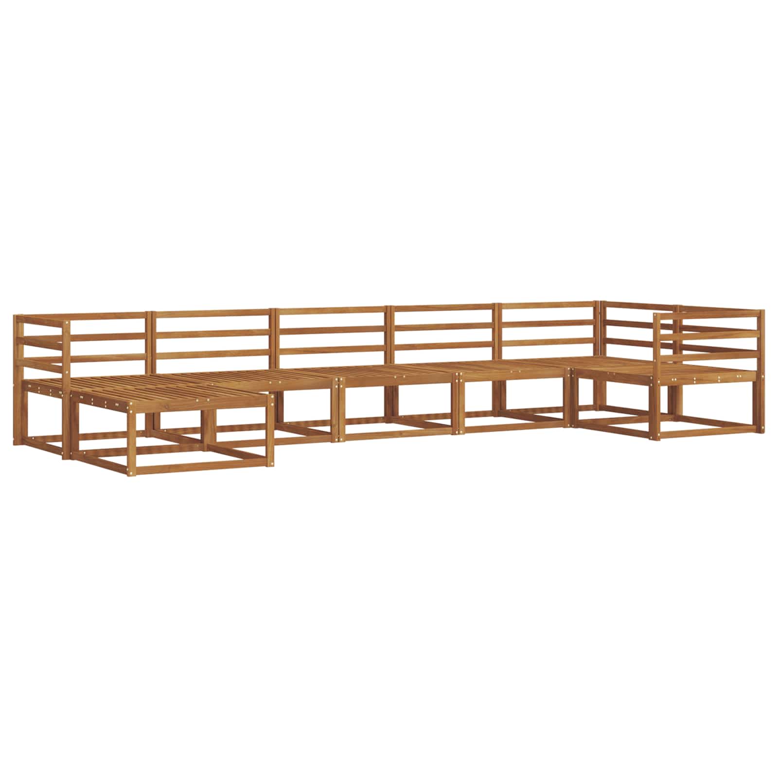 Buiten bankenset 7 pcs Naturel Massief Acaciahout image 2