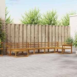 Zunanja garnitura za sedenje 7 pcs Naravna Masiven les akacije