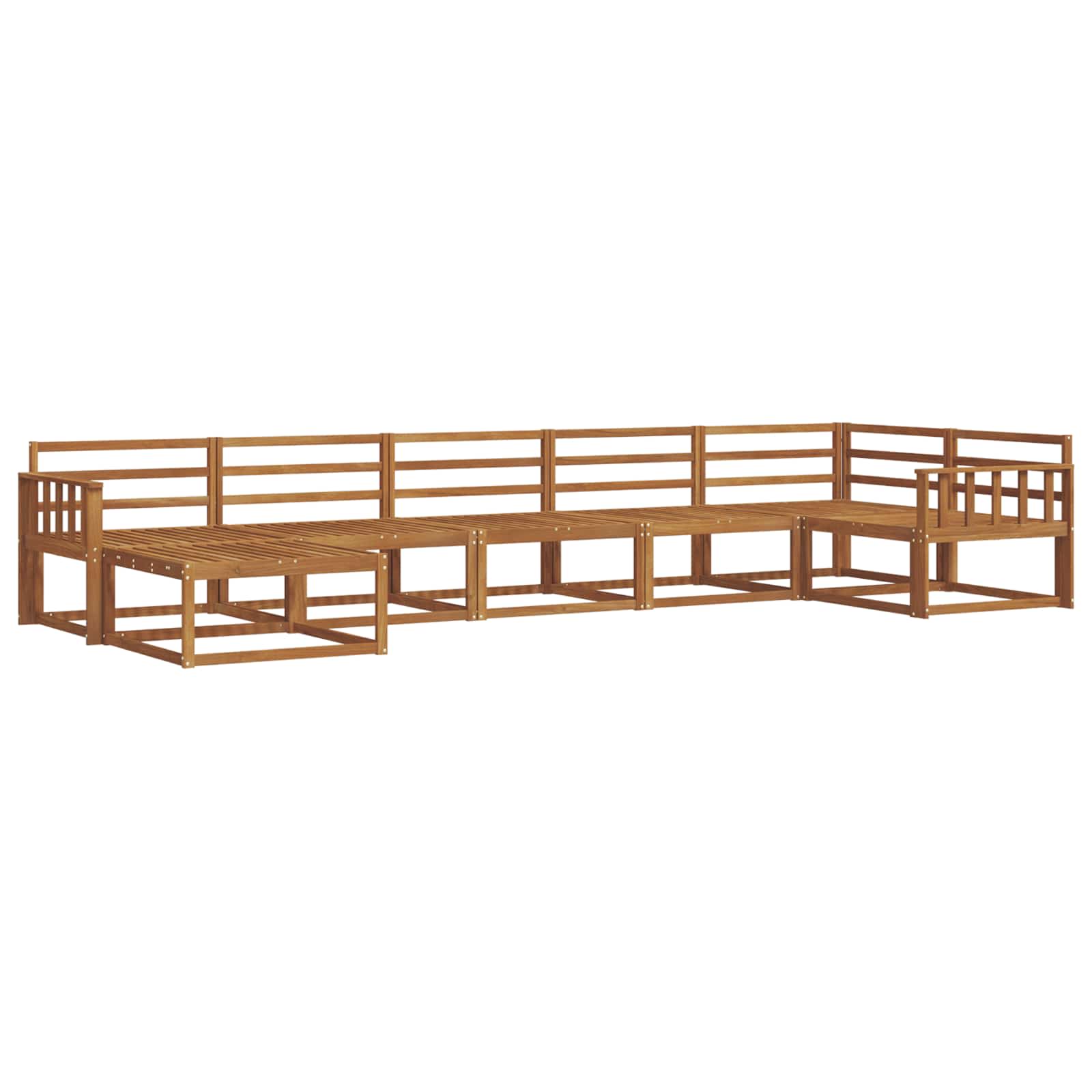 Buiten bankenset 7 pcs Naturel Massief Acaciahout image 2