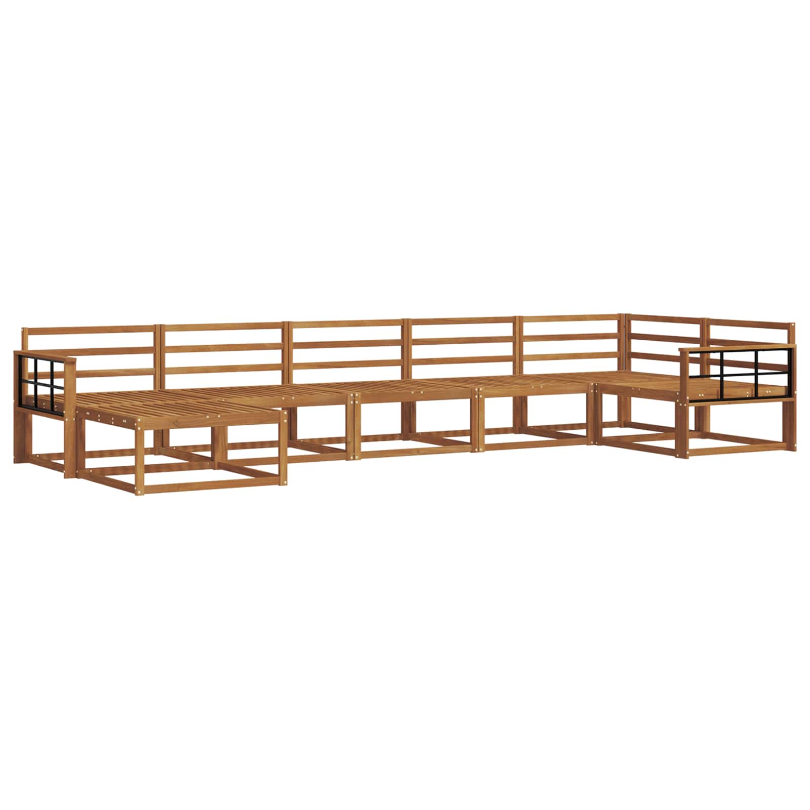 Buiten bankenset 7 pcs Naturel Massief Acaciahout image 2