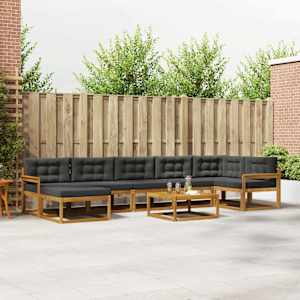 Zunanja garnitura za sedenje 8 pcs Naravna in antracitna