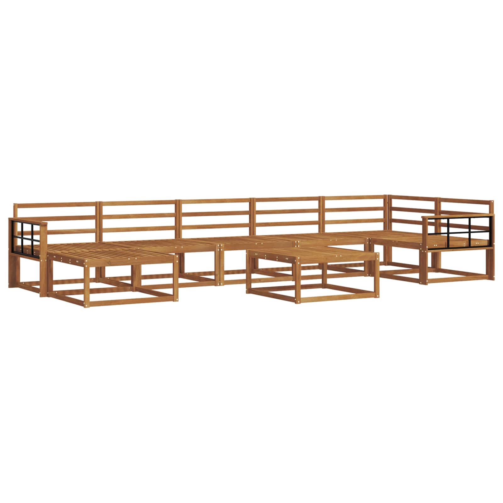 Zunanja garnitura za sedenje 8 pcs Naravna Masiven les akacije - slika 2