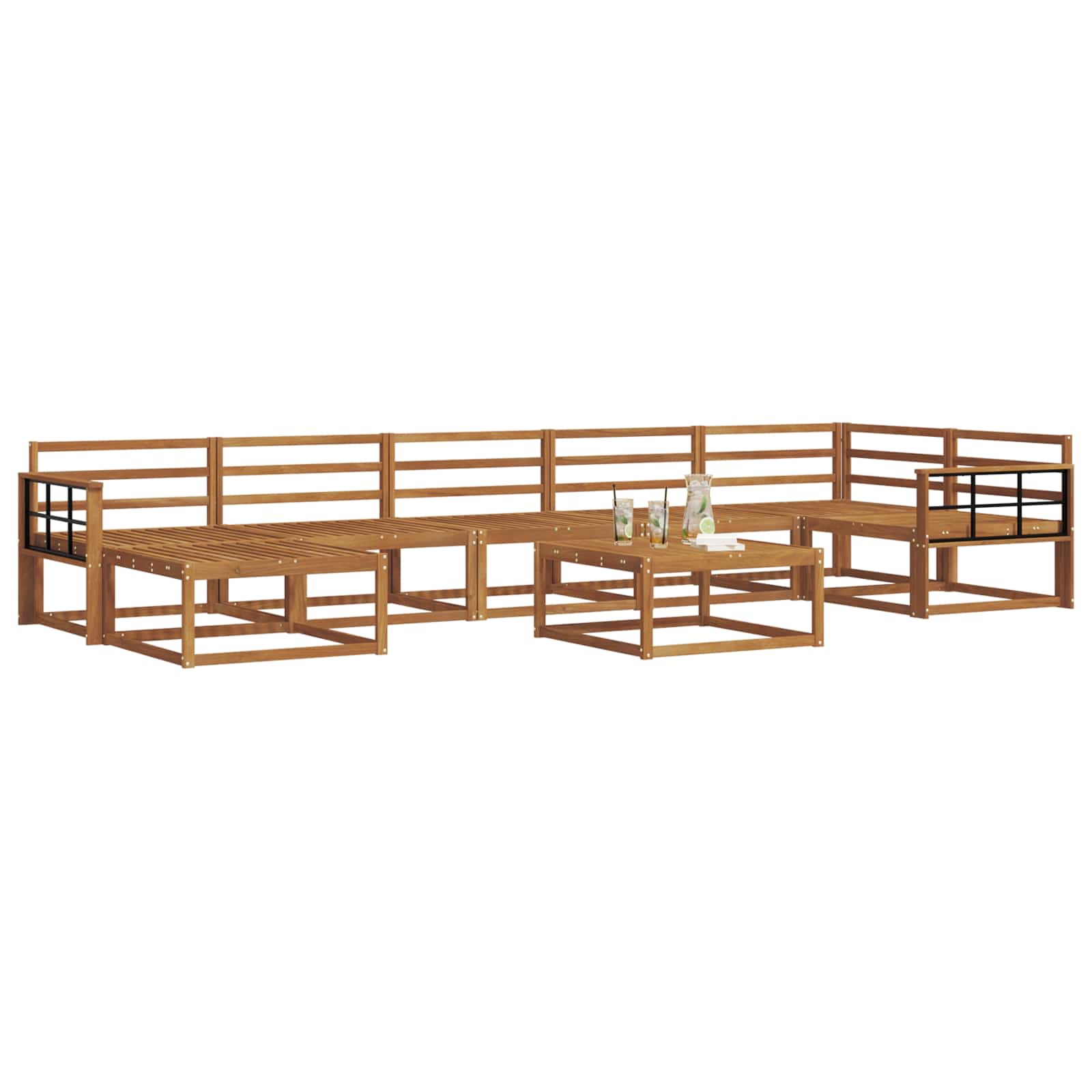 Zunanja garnitura za sedenje 8 pcs Naravna Masiven les akacije - slika 3