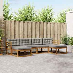 Zunanja garnitura za sedenje 6 pcs Naravna in svetlo siva