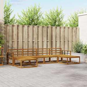 Zunanja garnitura za sedenje 6 pcs Naravna Masiven les akacije