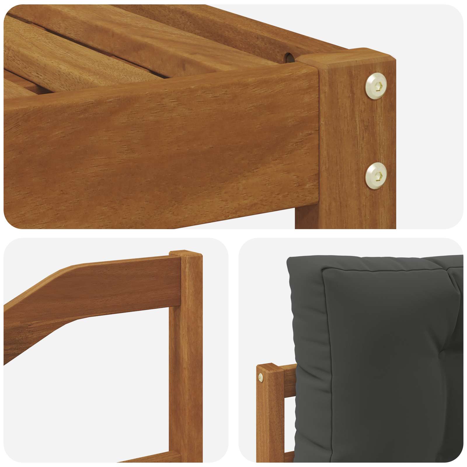 Zunanja garnitura za sedenje 6 pcs Naravna in antracitna - slika 5