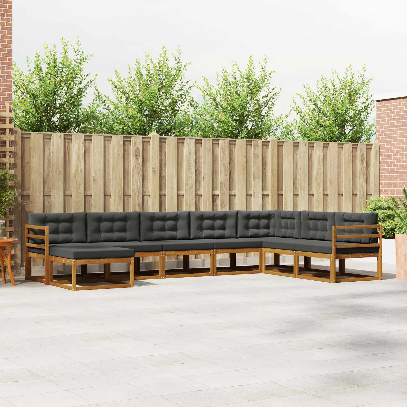 Zunanja garnitura za sedenje 8 pcs Naravna in antracitna