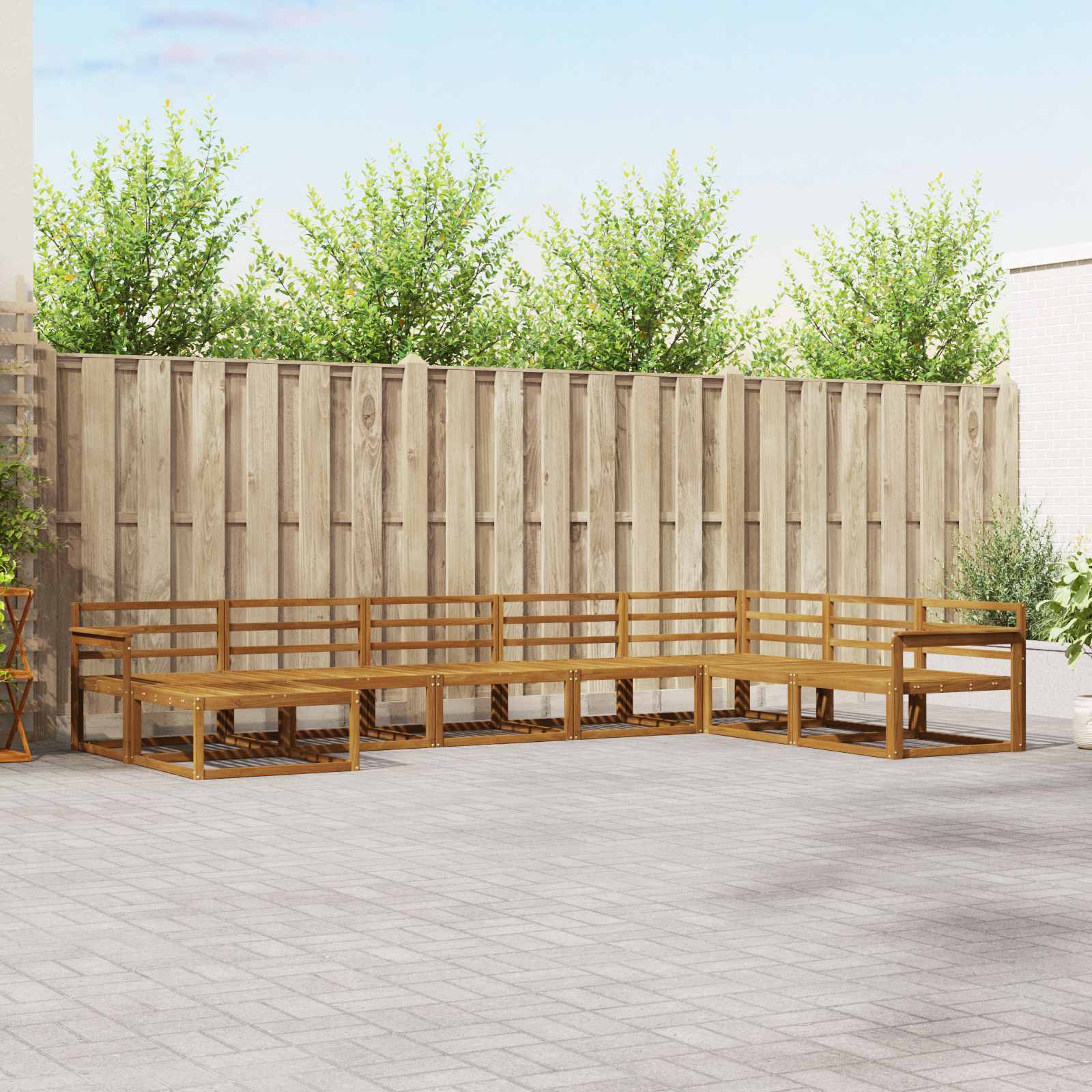 vidaXL Set de canapele de exterior 8 pcs natural Lemn Solid de Acacia