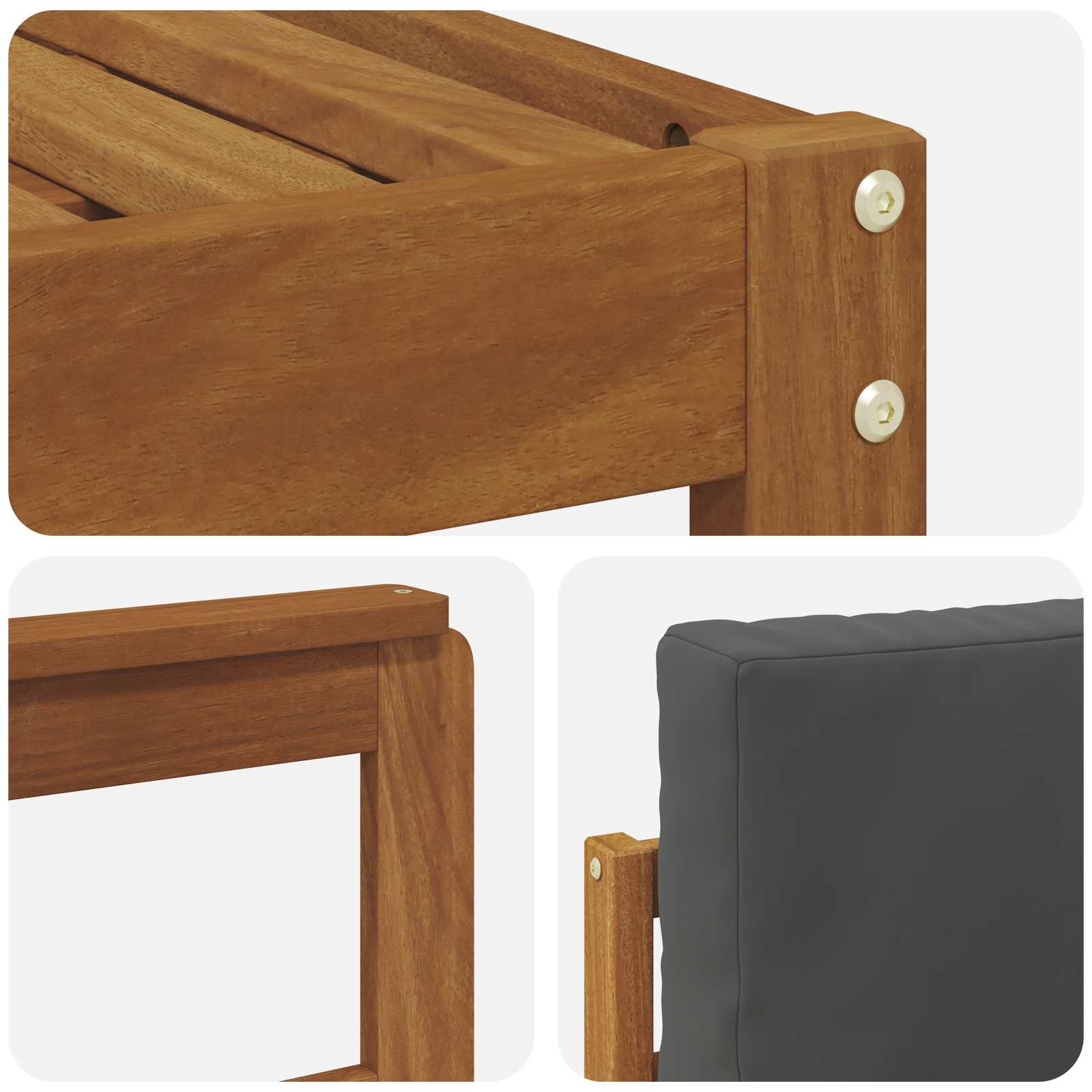 Zunanja garnitura za sedenje 8 pcs Naravna in antracitna - slika 6