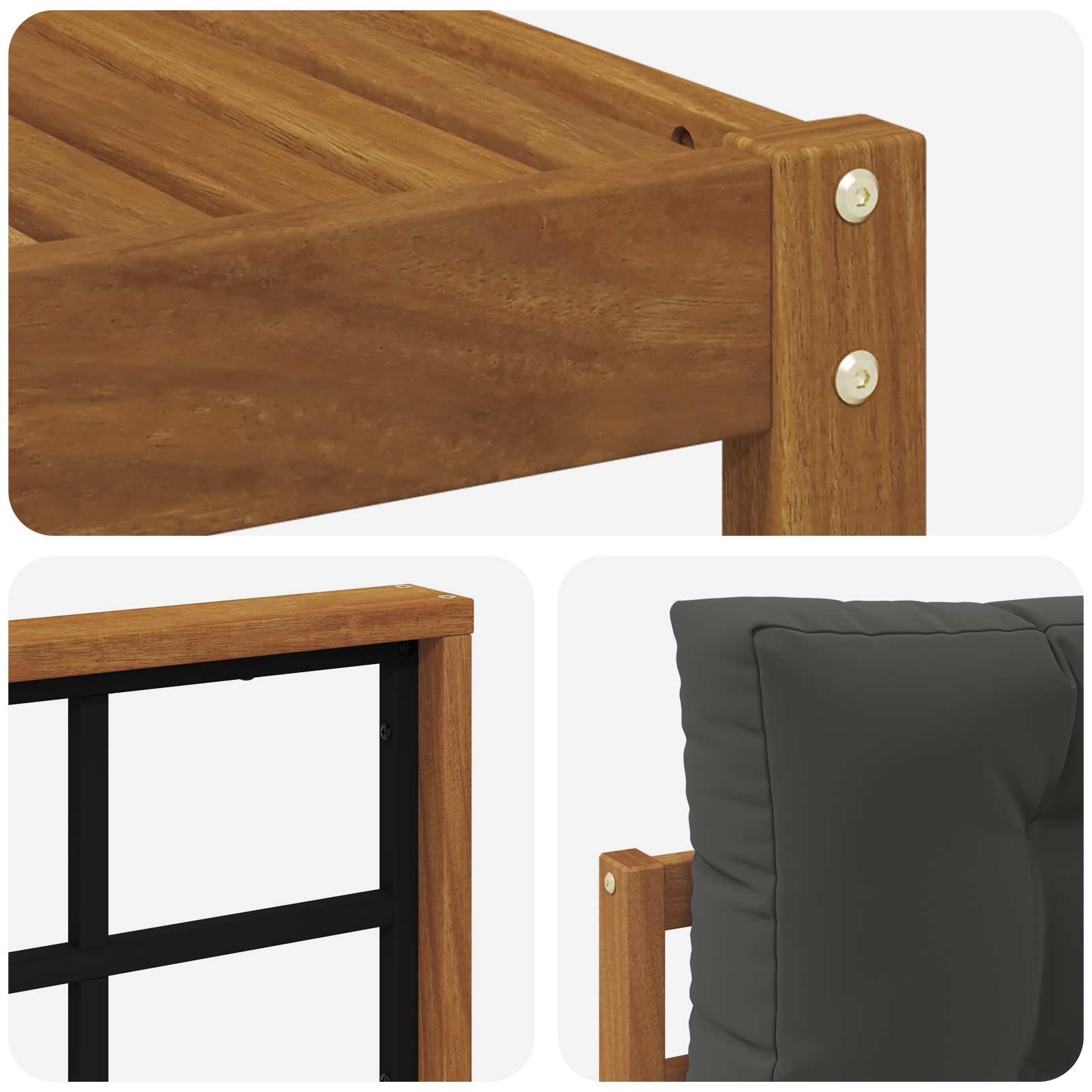 Zunanja garnitura za sedenje 8 pcs Naravna in antracitna - slika 6