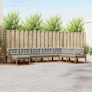 Zunanja garnitura za sedenje 8 pcs Naravna in svetlo siva