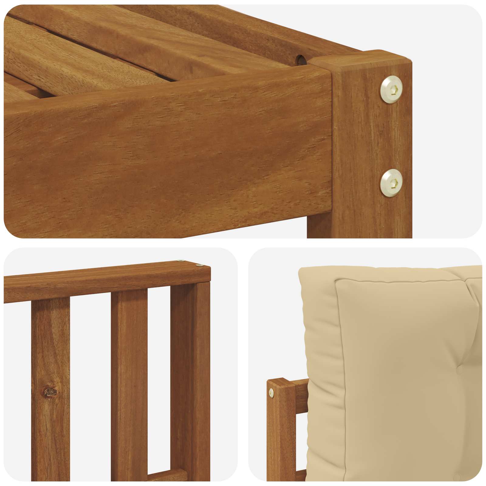 vidaXL Outdoor-Sofagarnitur mit Kissen 9 pcs Natur und Beige – Bild 8