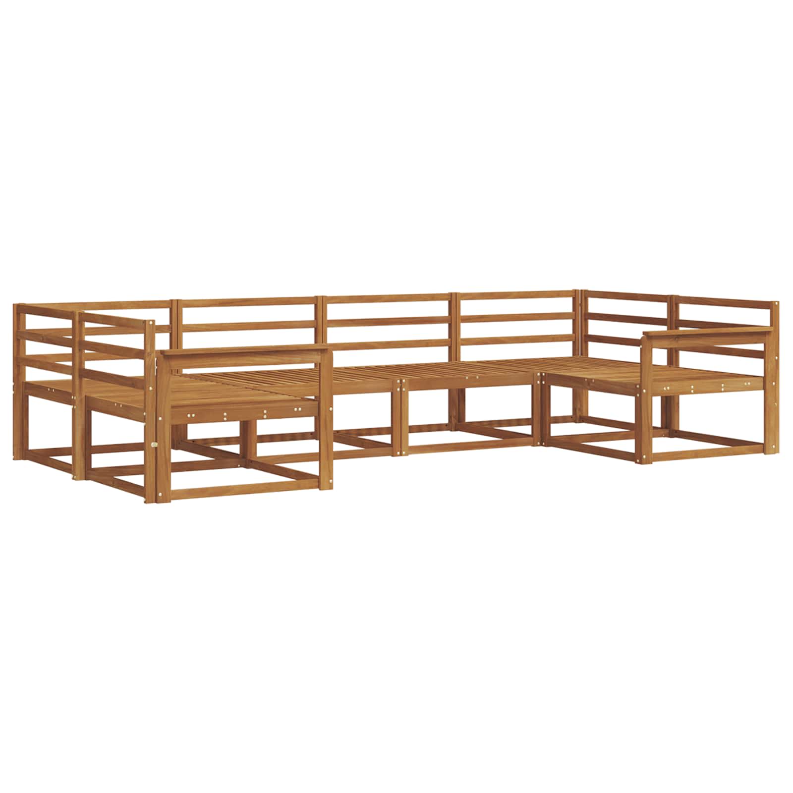 Buiten bankenset 6 pcs Naturel Massief Acaciahout image 2