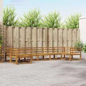 Zunanja garnitura za sedenje 7 pcs Naravna Masiven les akacije