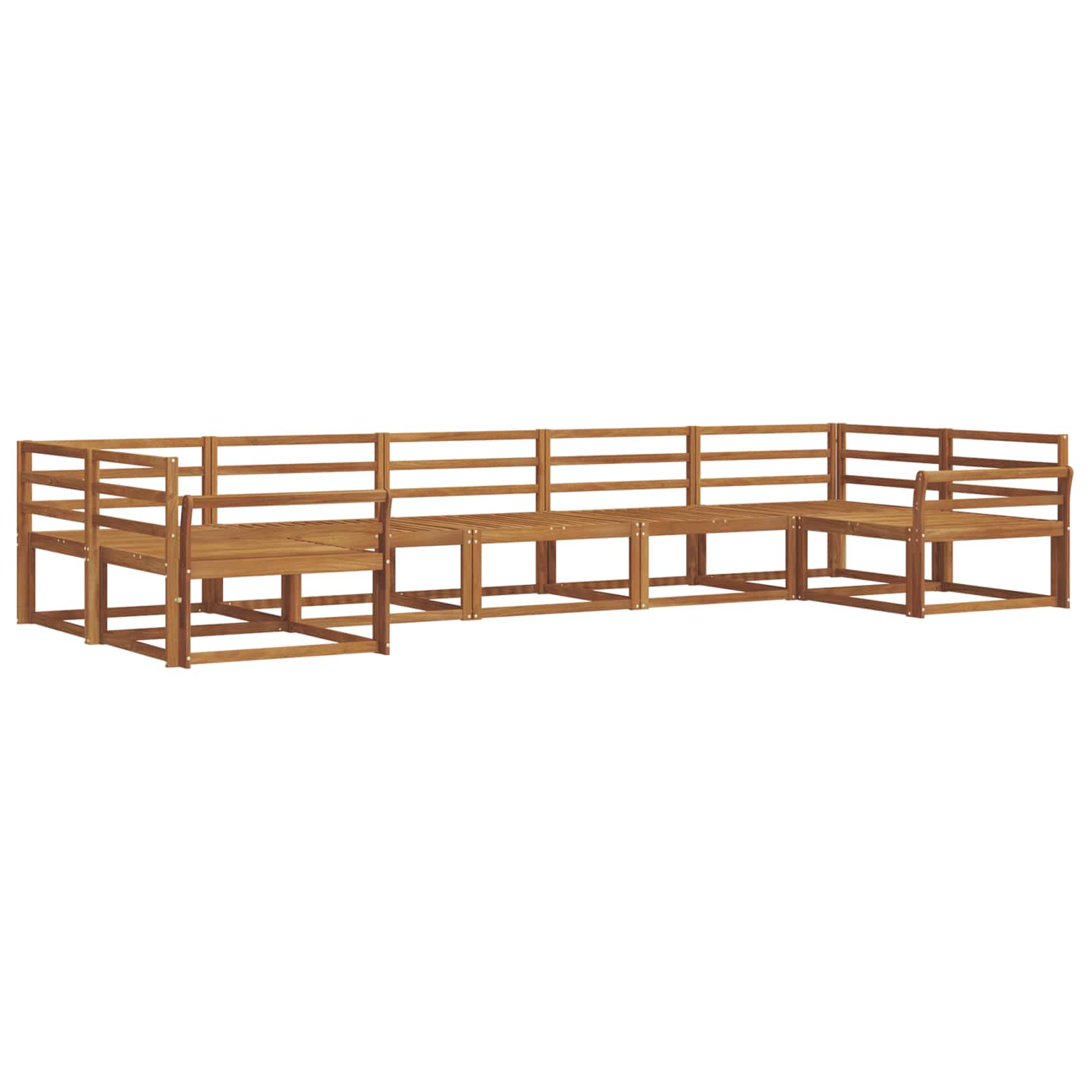 Buiten bankenset 7 pcs Naturel Massief Acaciahout image 2