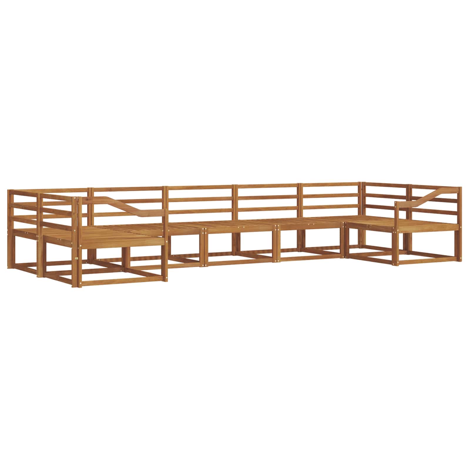 Buiten bankenset 7 pcs Naturel Massief Acaciahout image 2