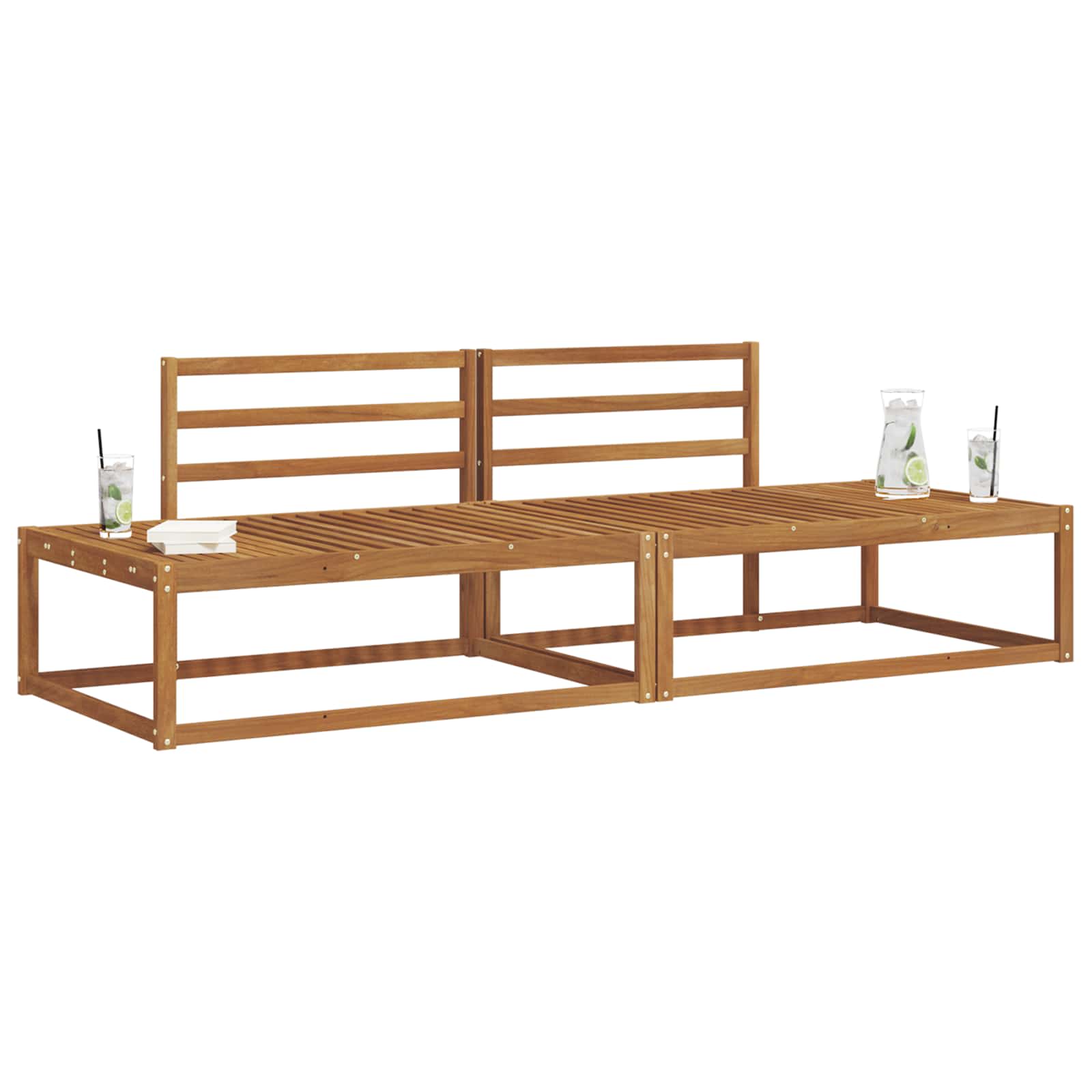 Zunanja garnitura za sedenje 2 Kos Naravna 230,5 x 83 x 73 cm - slika 3