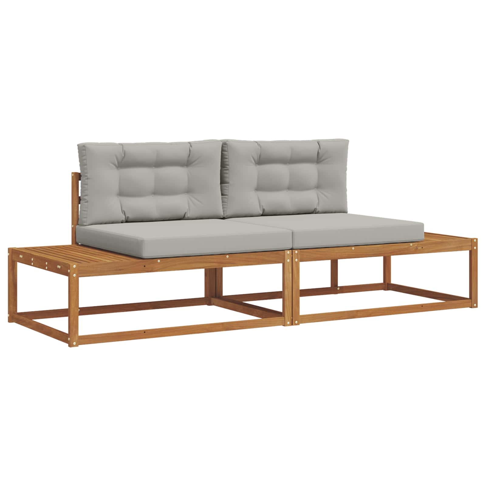 Zunanja garnitura za sedenje 2 Kos Naravna in svetlo siva - slika 2