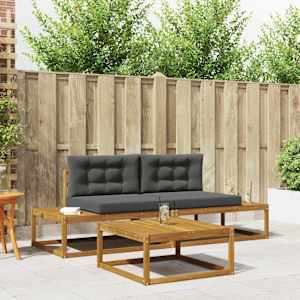 Zunanja garnitura za sedenje 3 Kos Naravna in antracitna