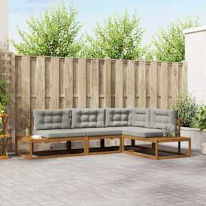 Zunanja garnitura za sedenje Naravna in svetlo siva