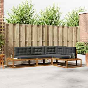 Zunanja garnitura za sedenje 4 Kos Naravna in antracitna