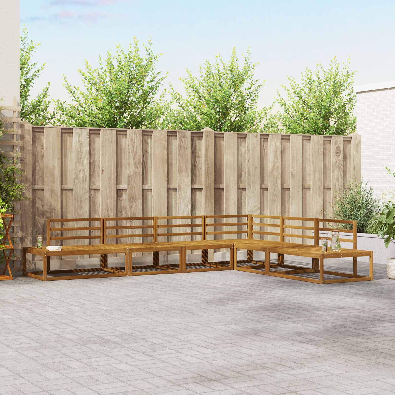 vidaXL Set de canapele de exterior natural Lemn Solid de Acacia