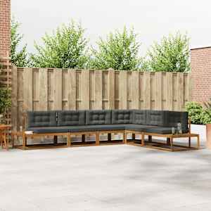 Zunanja garnitura za sedenje 6 Kos Naravna in antracitna