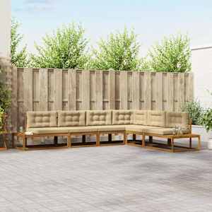 Zunanja garnitura za sedenje Naravna in bež