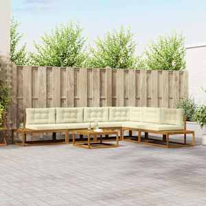 Zunanja garnitura za sedenje 7 Kos Naravna in smetana