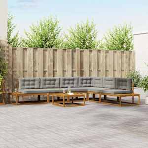 Zunanja garnitura za sedenje Naravna in svetlo siva