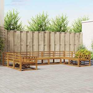 Zunanja garnitura za sedenje 9 pcs Naravna Masiven les akacije