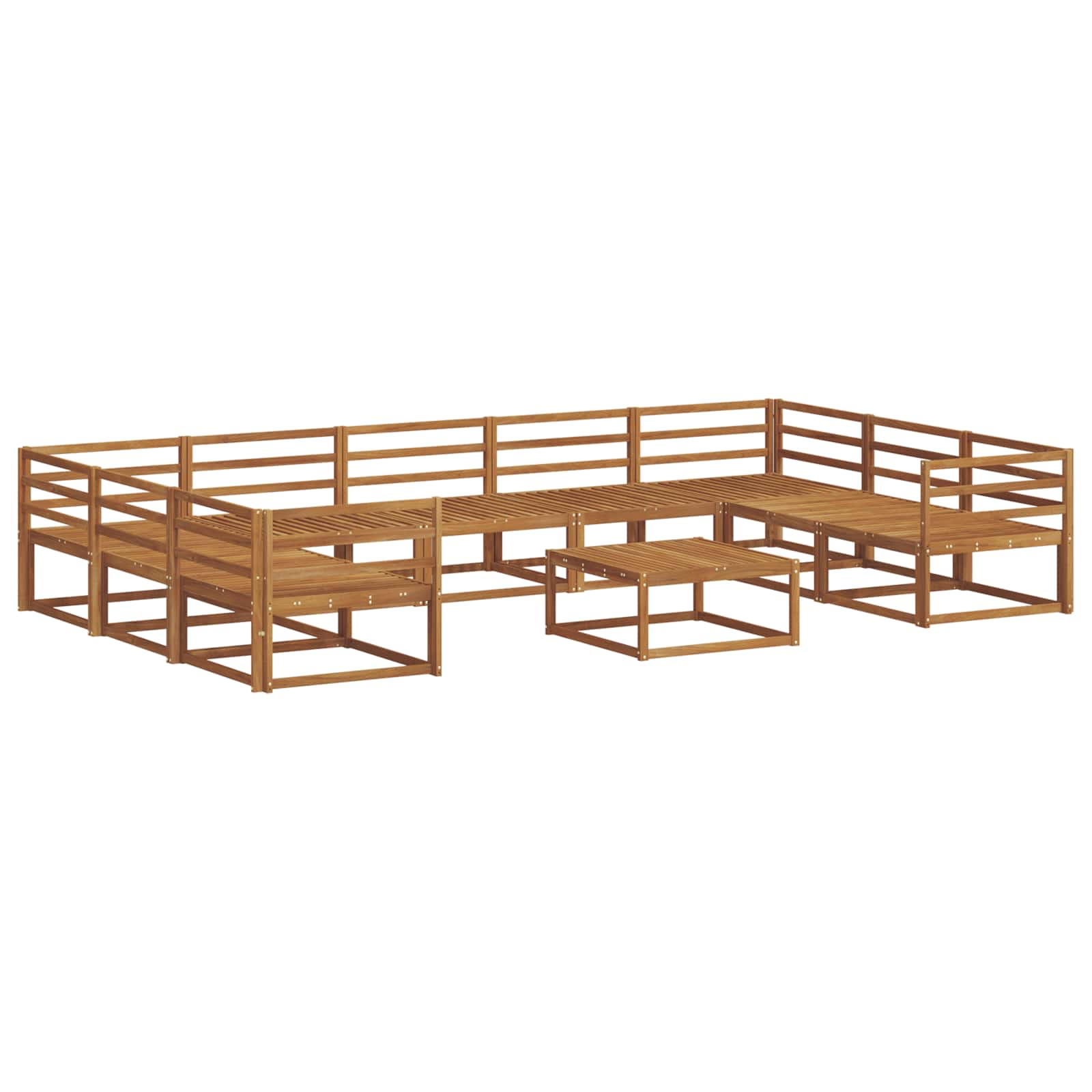 Buiten bankenset 10 pcs Naturel Massief Acaciahout image 2