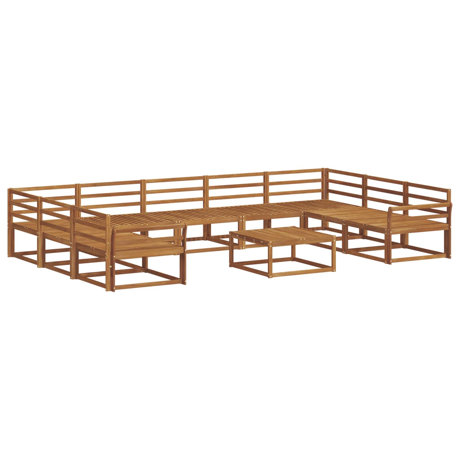 Buiten bankenset 10 pcs Naturel Massief Acaciahout image 2