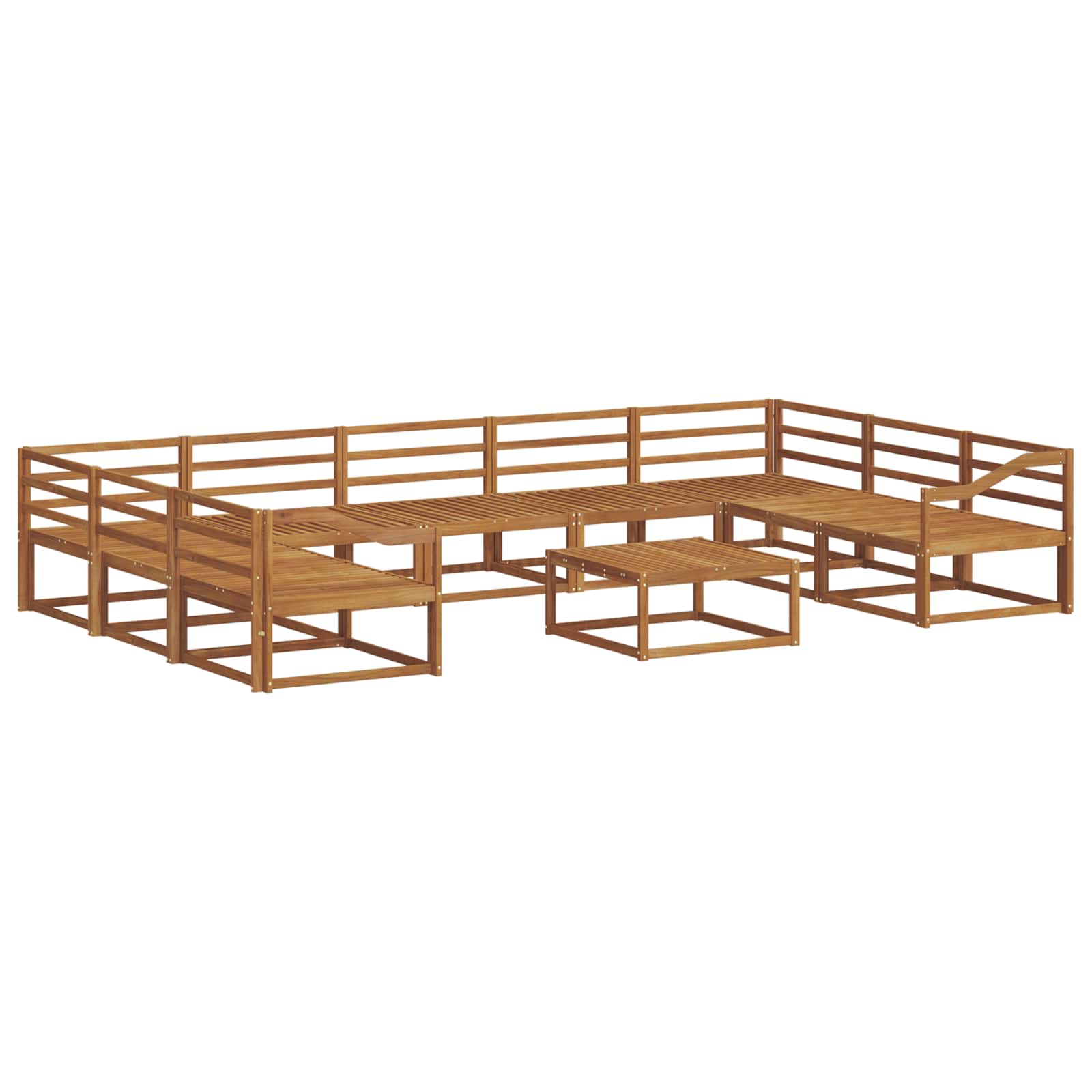 Buiten bankenset 10 pcs Naturel Massief Acaciahout image 2