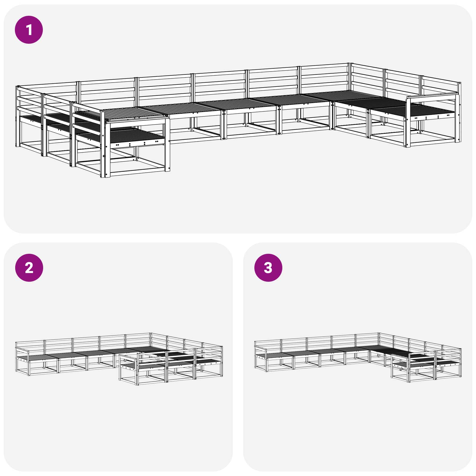 Buiten bankenset 10 pcs Naturel Massief Acaciahout image 7