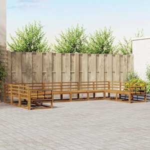 Zunanja garnitura za sedenje 10 pcs Naravna Masiven les akacije