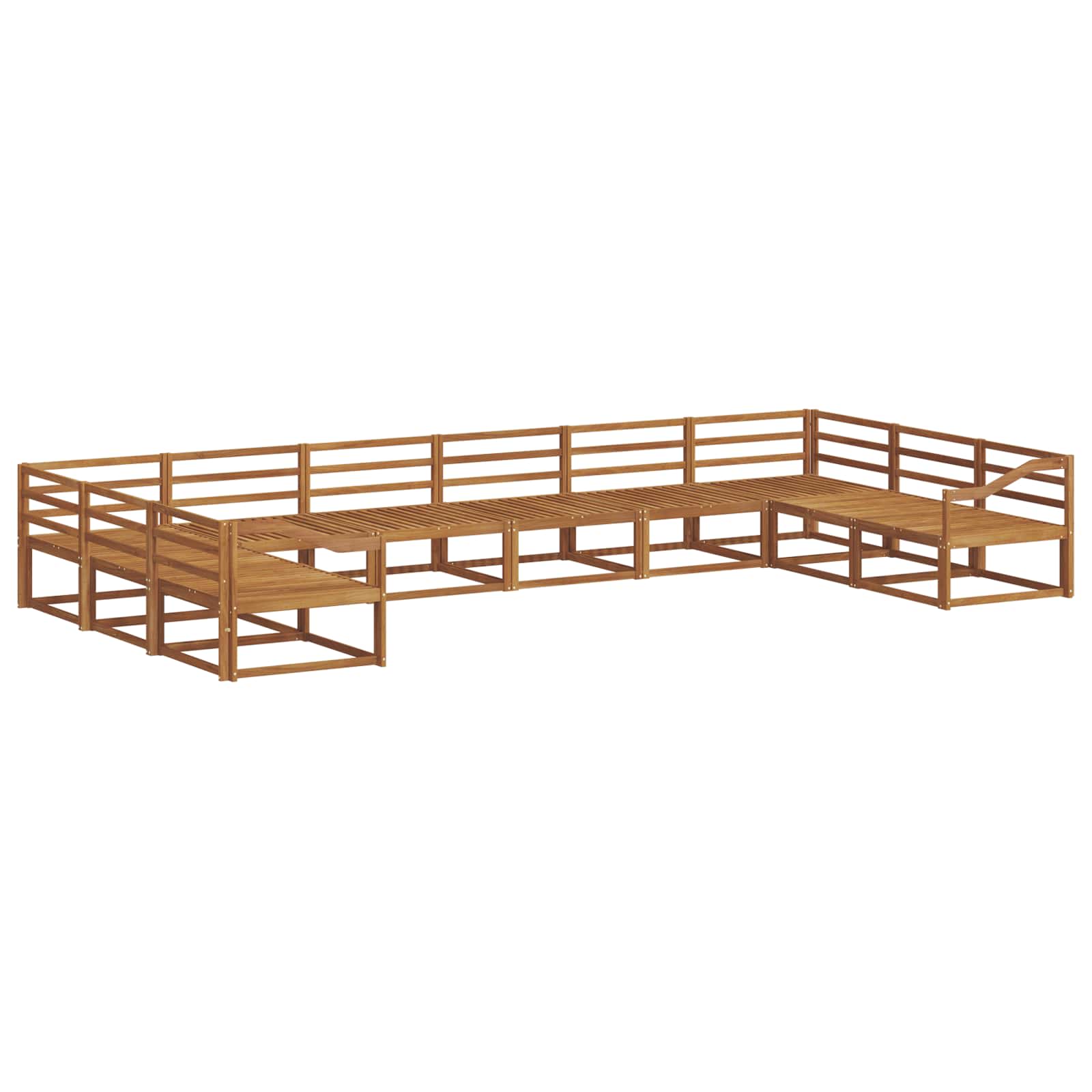 Buiten bankenset 10 pcs Naturel Massief Acaciahout image 2