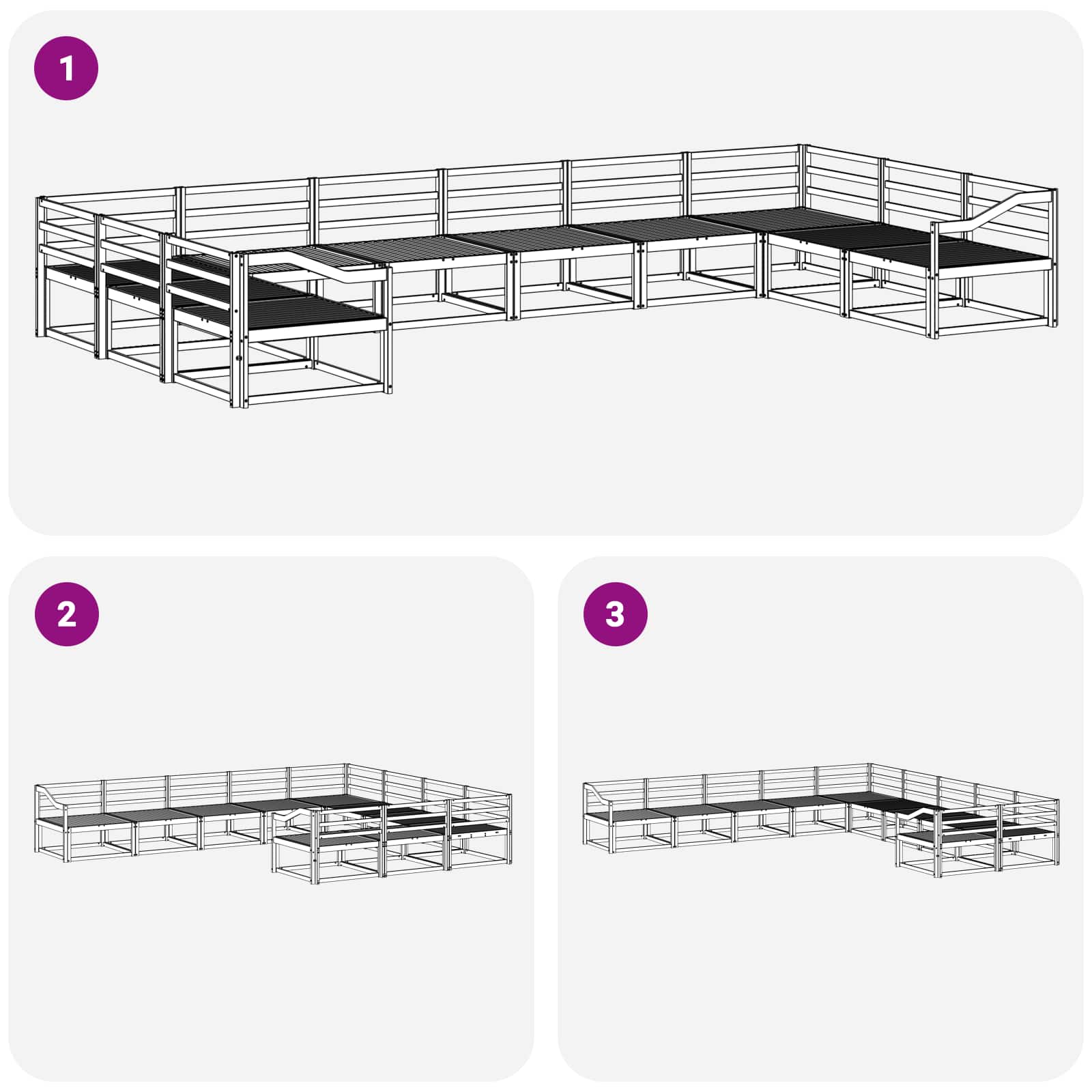 Buiten bankenset 10 pcs Naturel Massief Acaciahout image 7