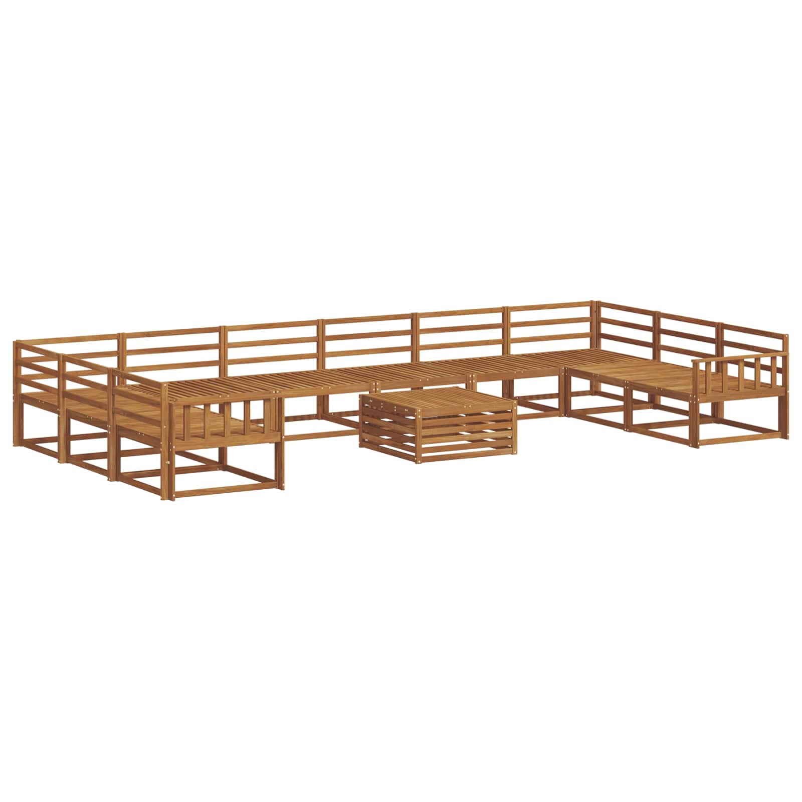 Buiten bankenset 11 pcs Naturel Massief Acaciahout image 2