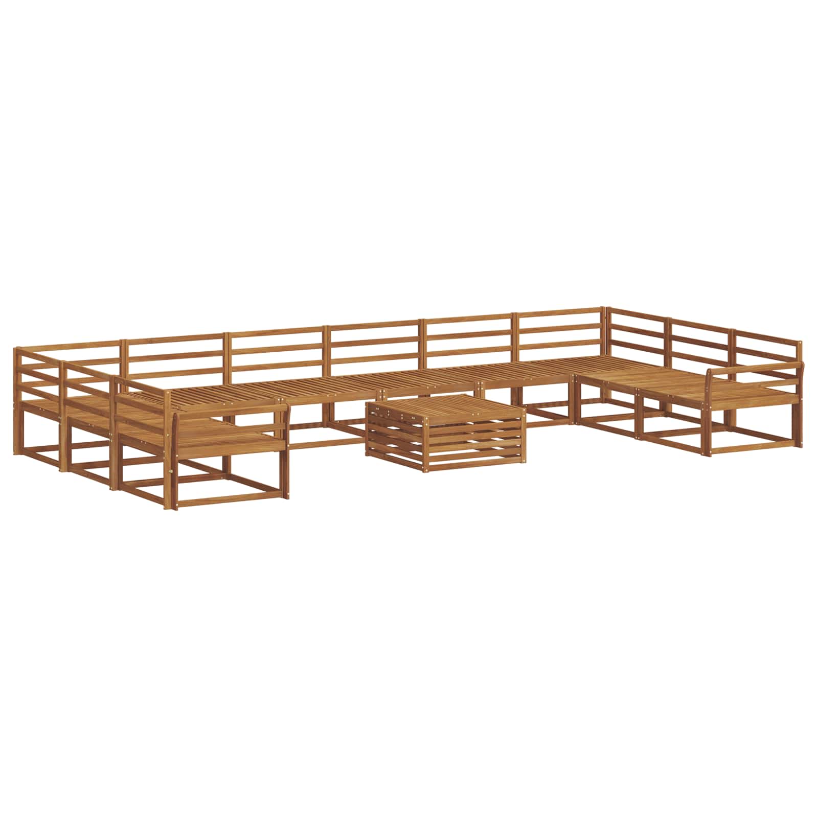 Buiten bankenset 11 pcs Naturel Massief Acaciahout image 2