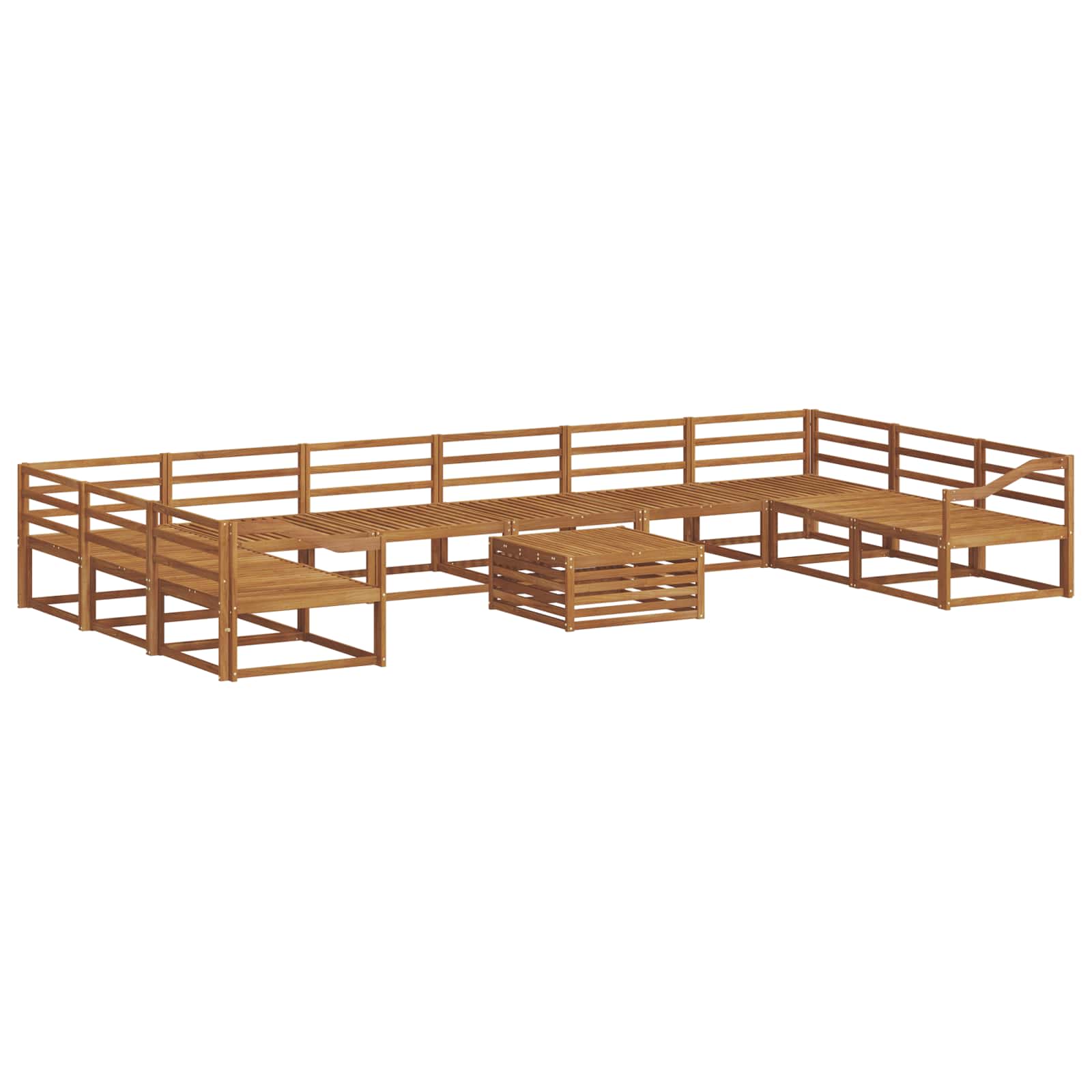Buiten bankenset 11 pcs Naturel Massief Acaciahout image 2