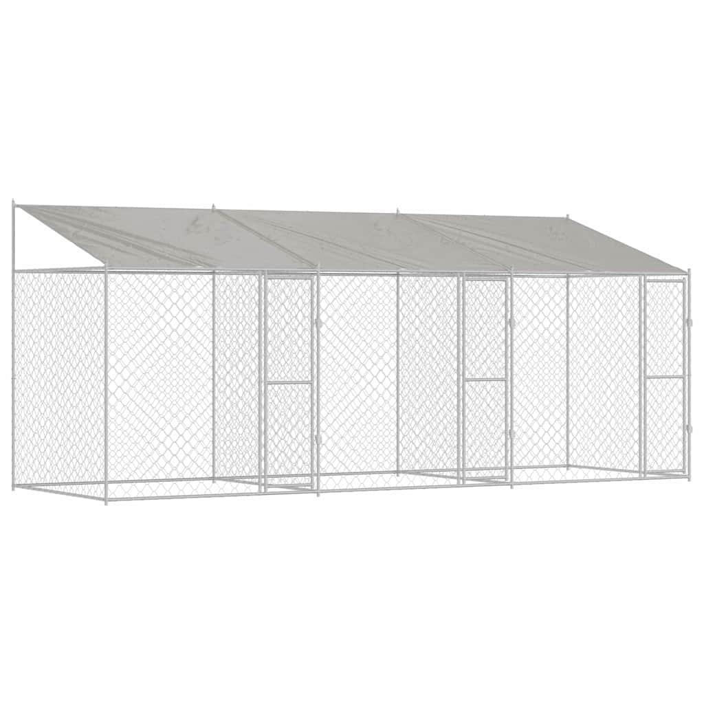 Koiranhäkki Hopea 600 x 200 x 256 cm Galvanoitu teräs
