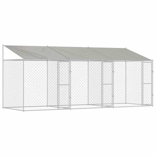 vidaXL Koerte puuri katusega H&otilde;bedane 600 x 200 x 256 cm Terase ja PE