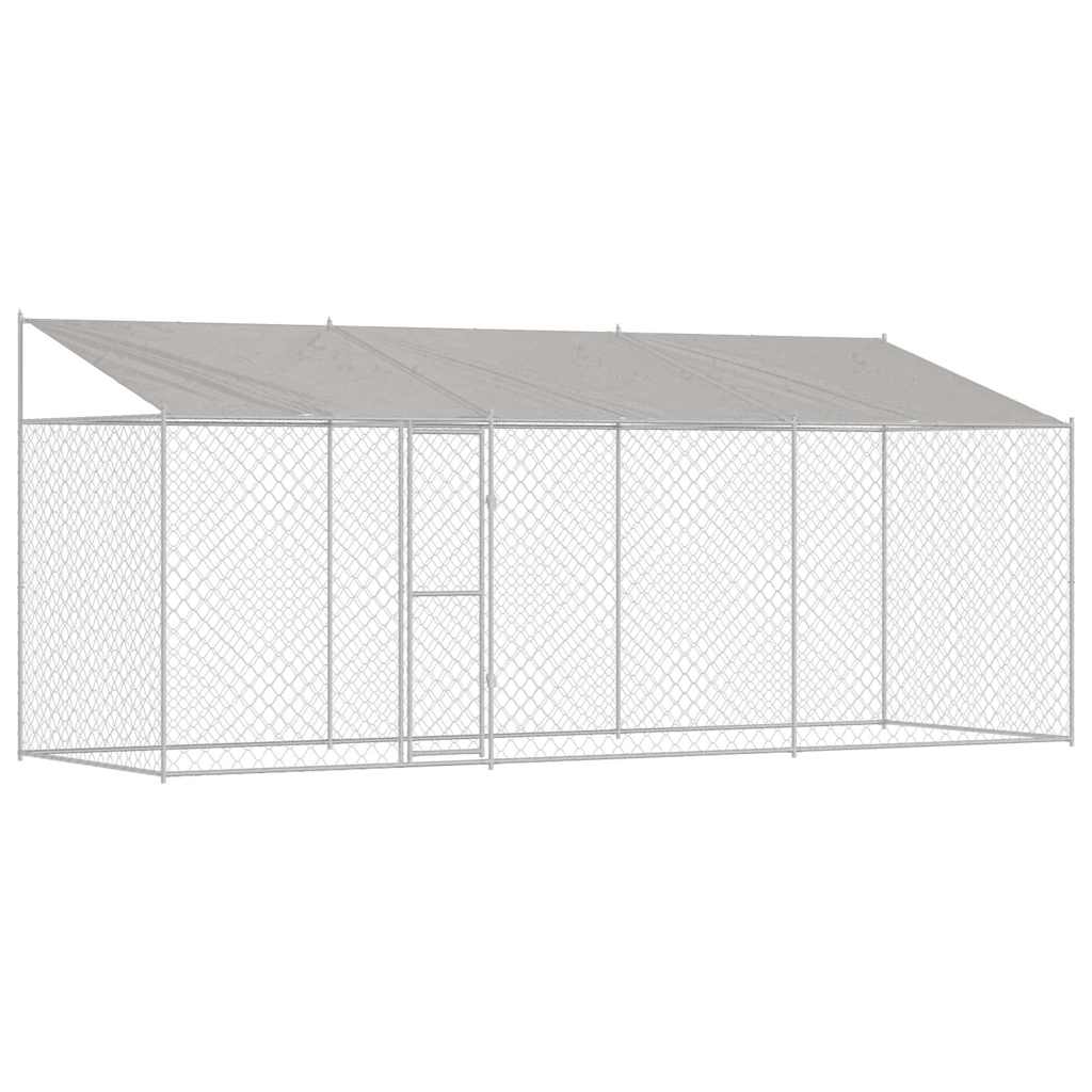 Koiranhäkki Hopea 600 x 200 x 256 cm Galvanoitu teräs