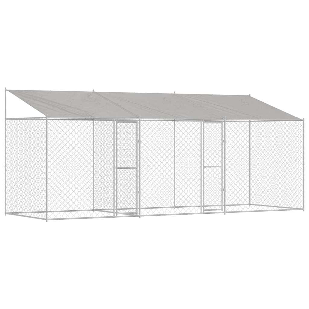 Koiranhäkki Hopea 600 x 200 x 256 cm Galvanoitu teräs